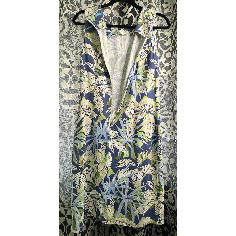 J MCLAUGHLIN Size M Scoop Neck Sleeveless Midi Tropical Floral Women's Dress